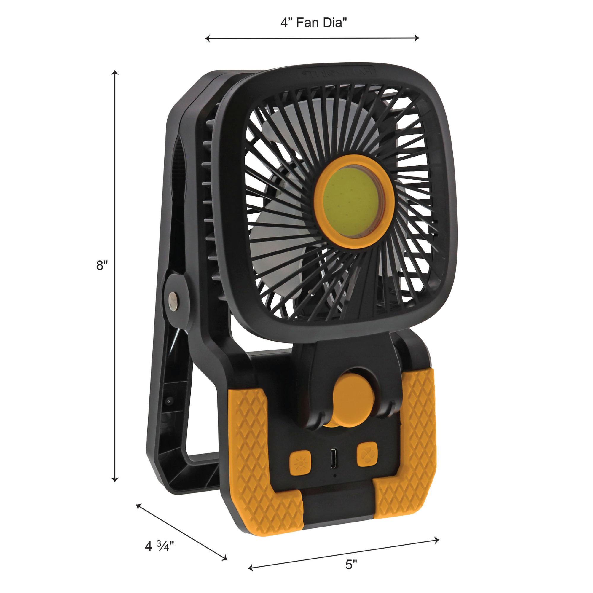 FarPoint, Clamp N Cool Rechargeable Worklight and Fan, 250 Lumens, FLFB25106
